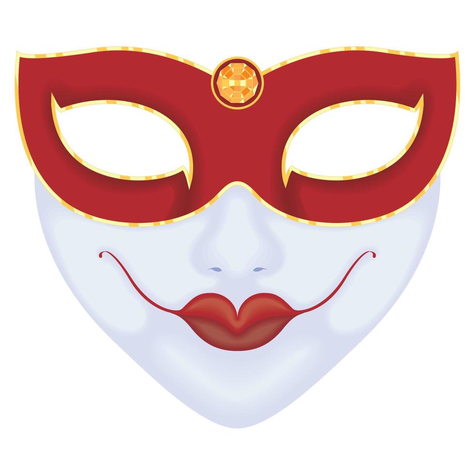 máscara de carnaval vermelha vetor