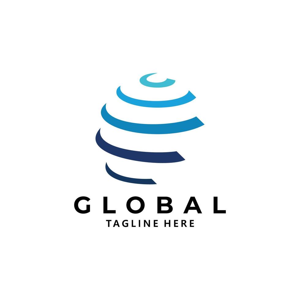 vetor de ícone de logotipo de negócios global isolado