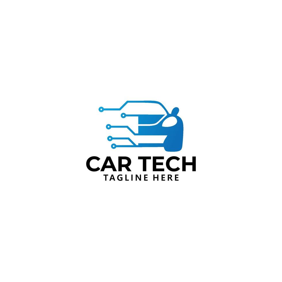 vetor de ícone de logotipo de tecnologia de carro isolado