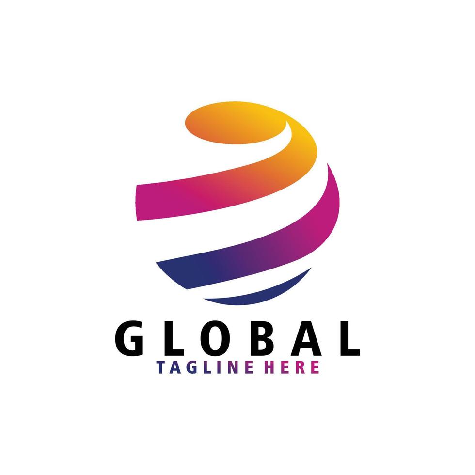 vetor de ícone de logotipo global isolado