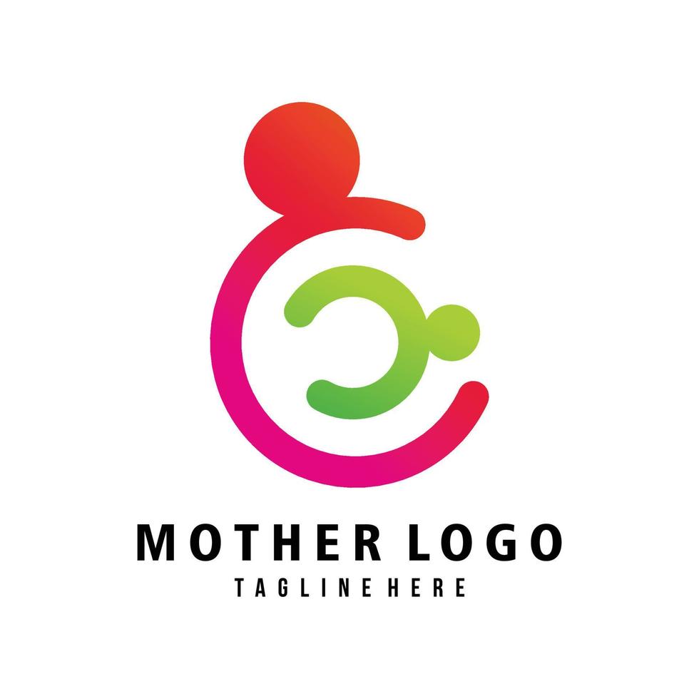 vetor de ícone de logotipo de amor de mãe isolado