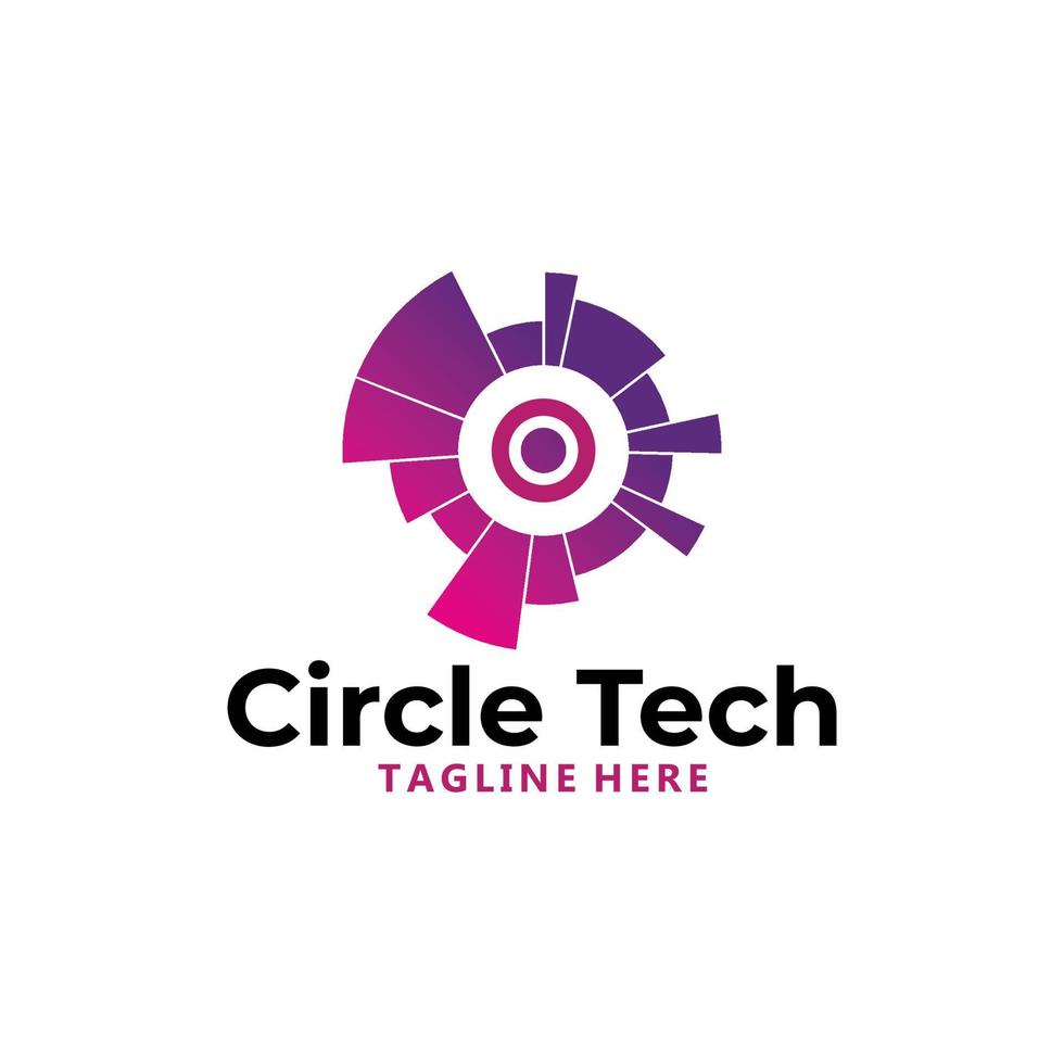 vetor de ícone de logotipo de tecnologia de círculo isolado