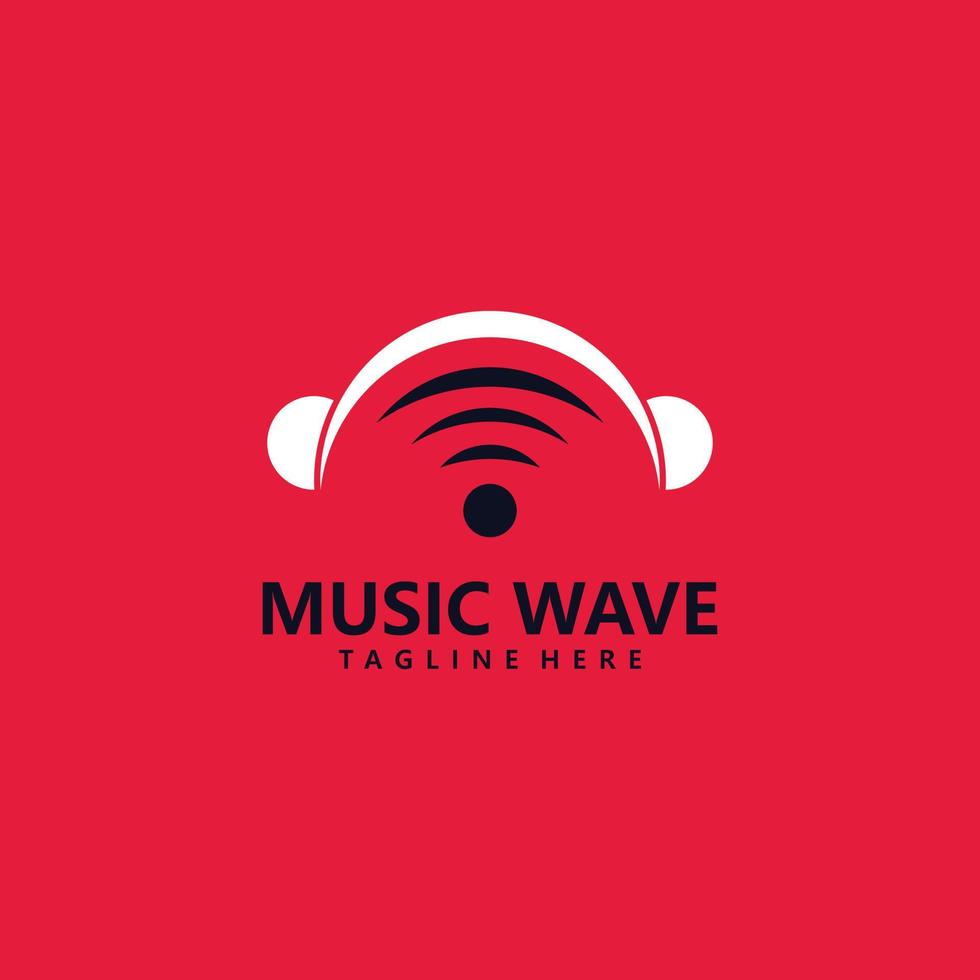 vetor de ícone de logotipo online de música isolado
