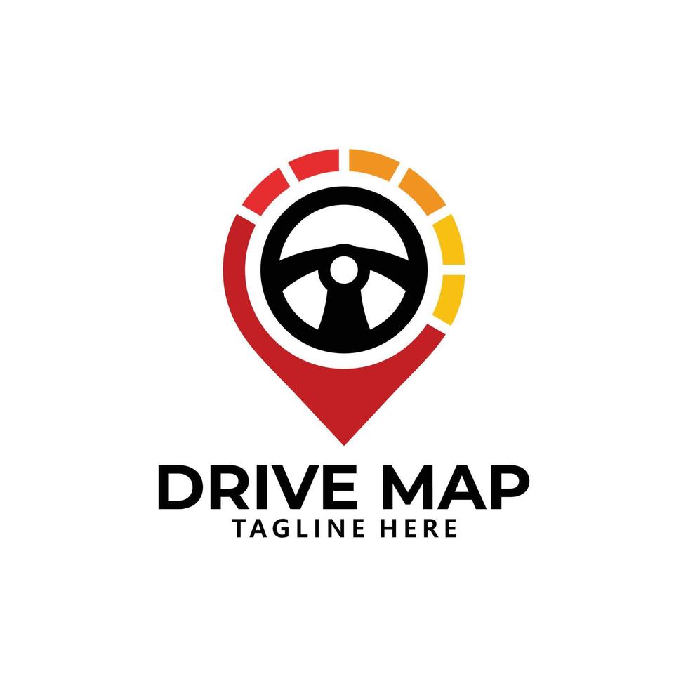 vetor de ícone do logotipo do mapa de carro isolado