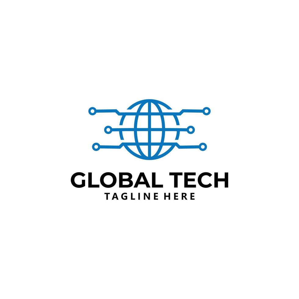 vetor de ícone de logotipo de tecnologia global isolado