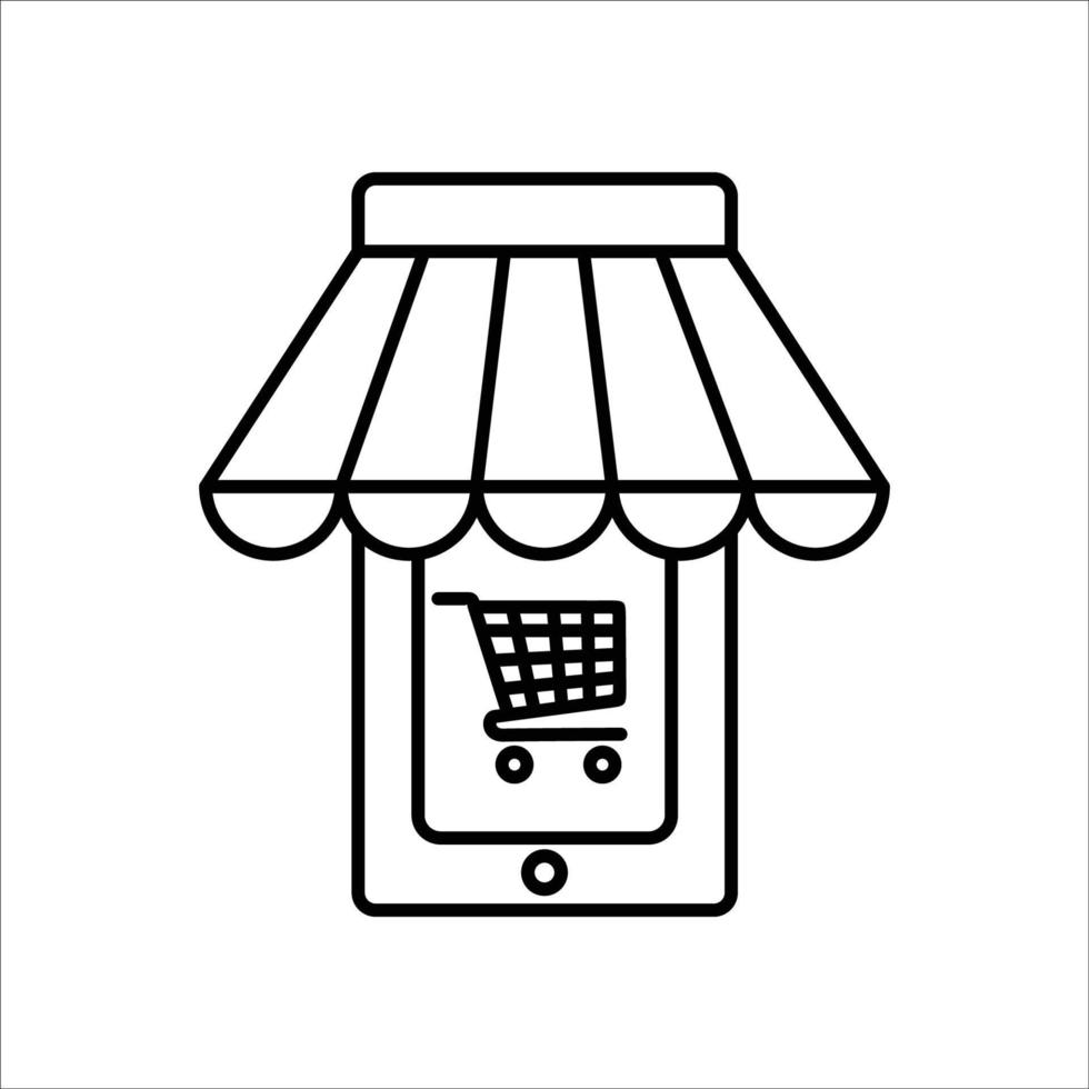 ícone da loja online. sinal e símbolo do mercado de internet. ilustração vetorial. vetor