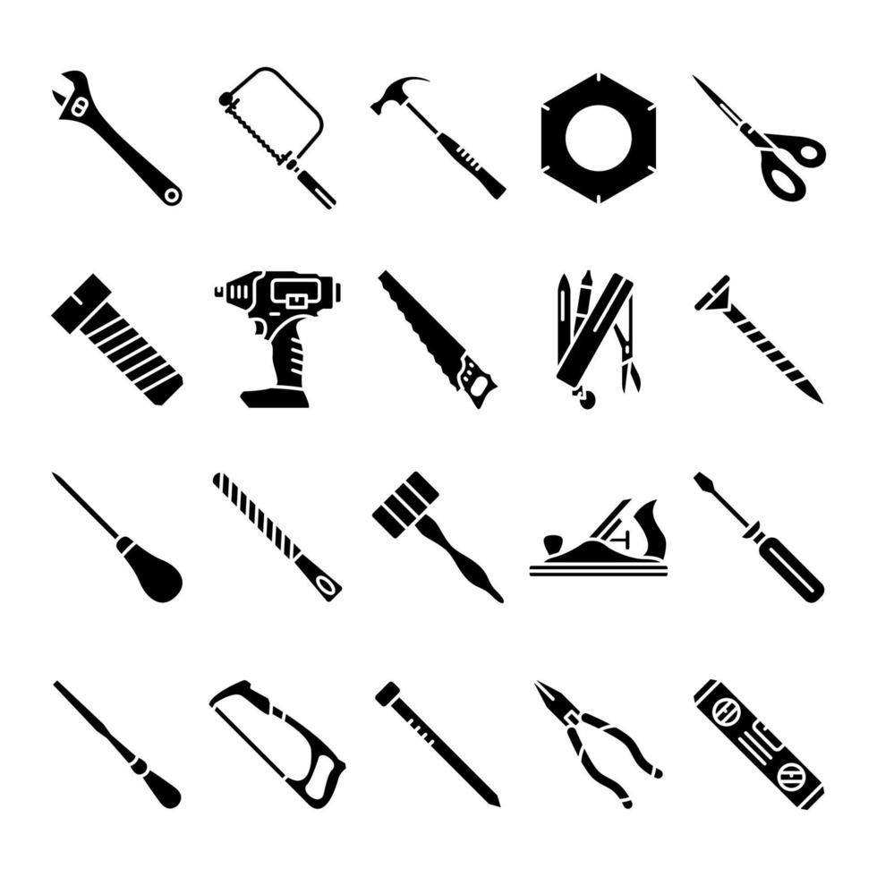 conjunto de ícones de ferramentas e equipamentos vetor