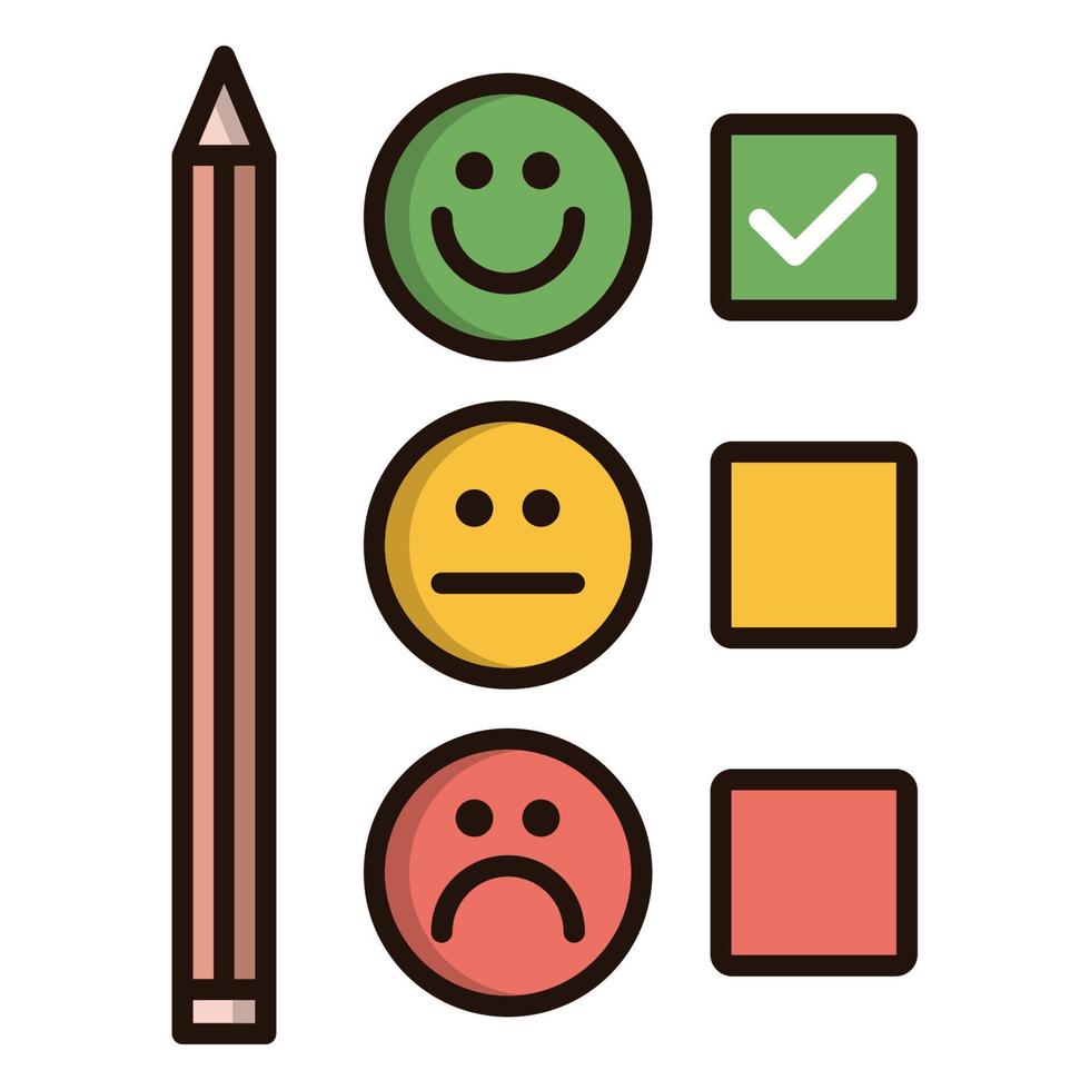 ícone de pesquisa de satisfação do cliente, adequado para uma ampla gama de projetos criativos digitais. feliz criando. vetor