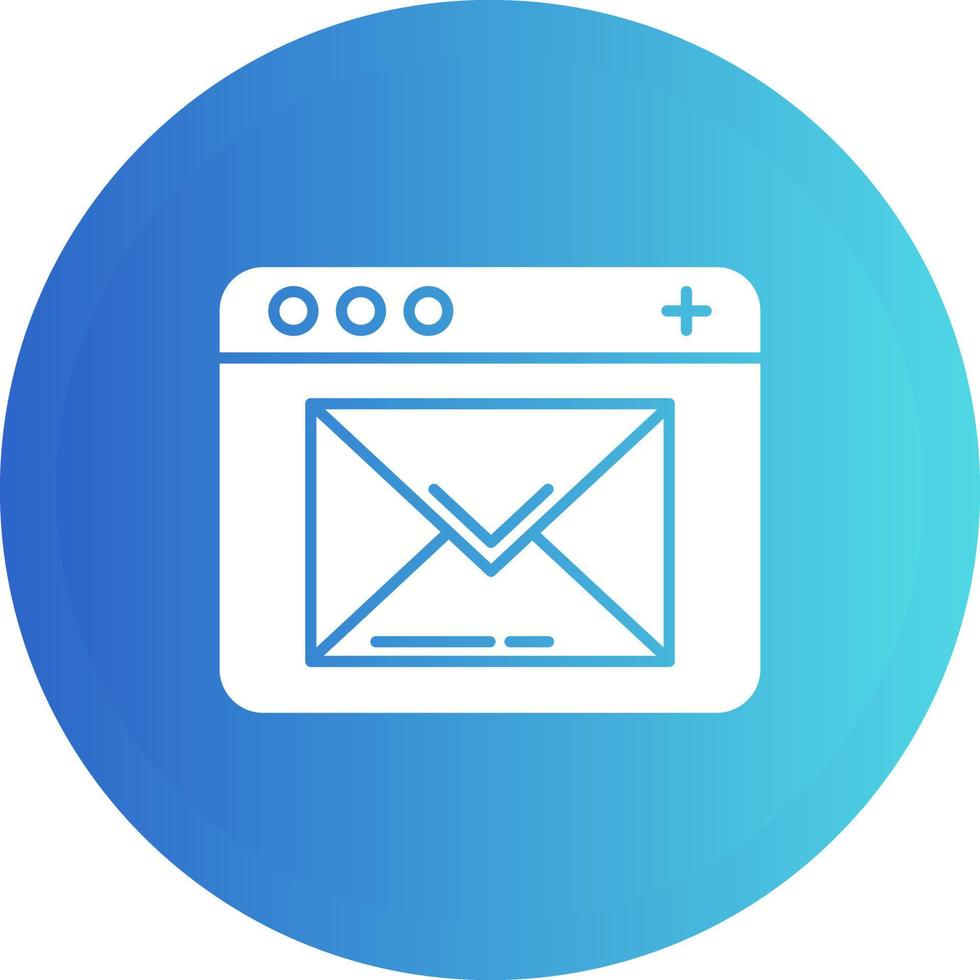 ícone de círculo redondo de glifo de e-mail vetor