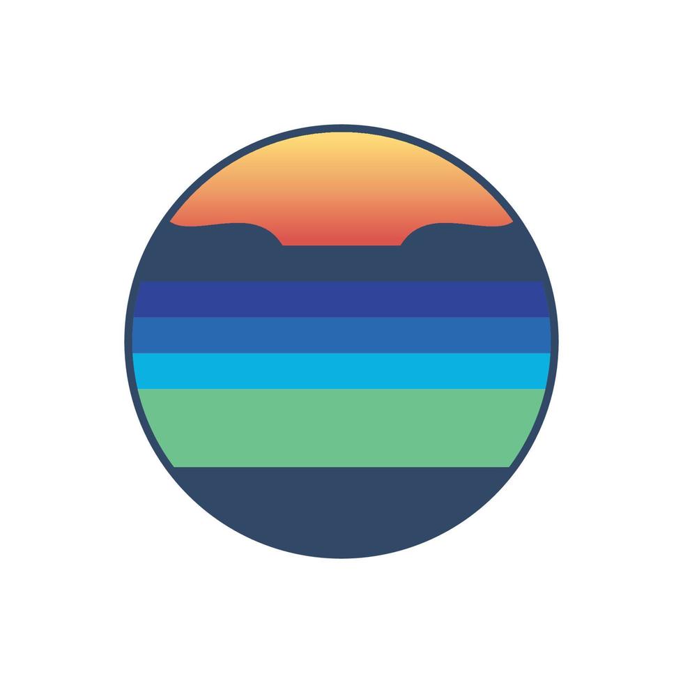 vetor modelo de logotipo do pôr do sol do mar