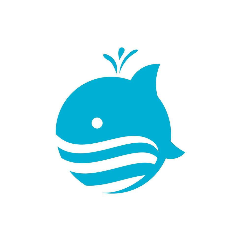 design de logotipo de vetor de tubarão golfinho