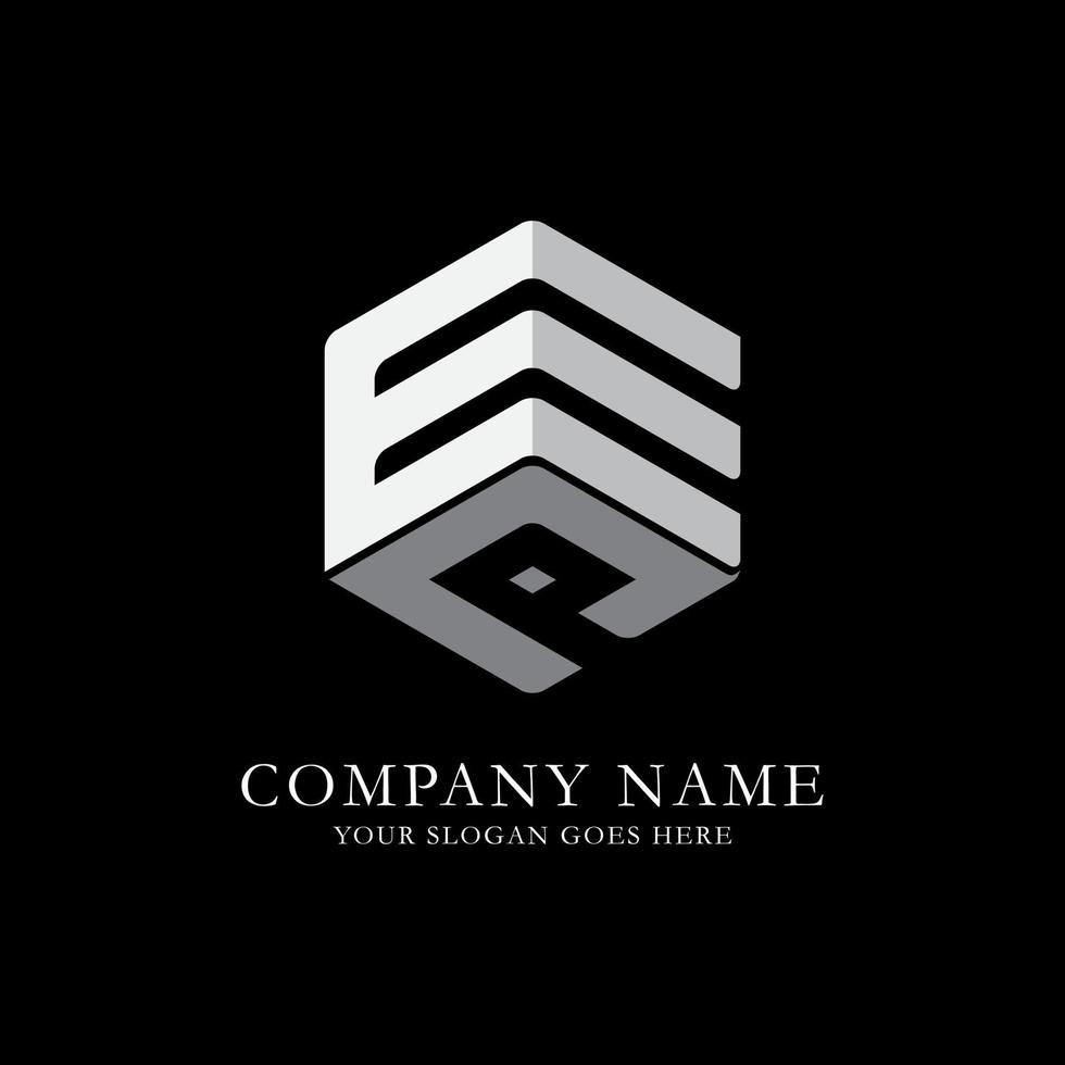 inspiração de logotipo de letra inicial ep, vetor de logotipo de combinação e e p com ideia hexagonal