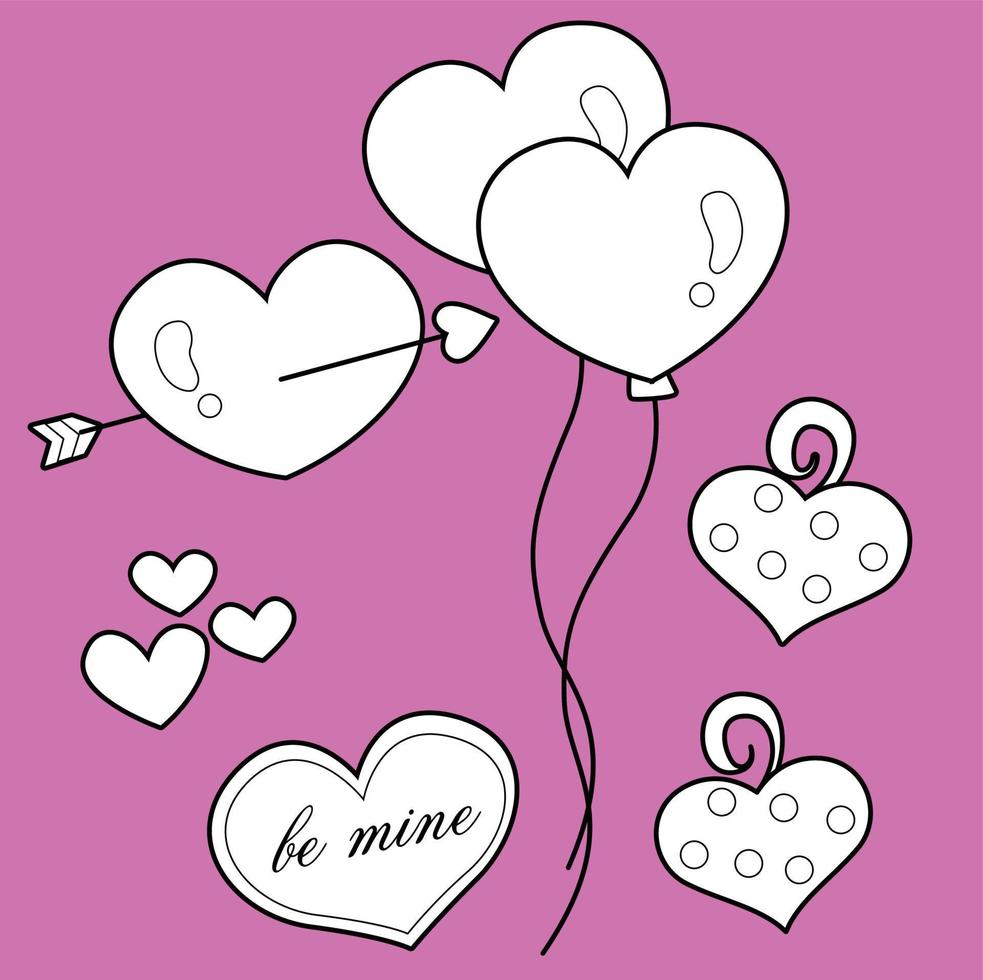 decoração de balão de amor bonito selo digital de festa de dia dos namorados vetor
