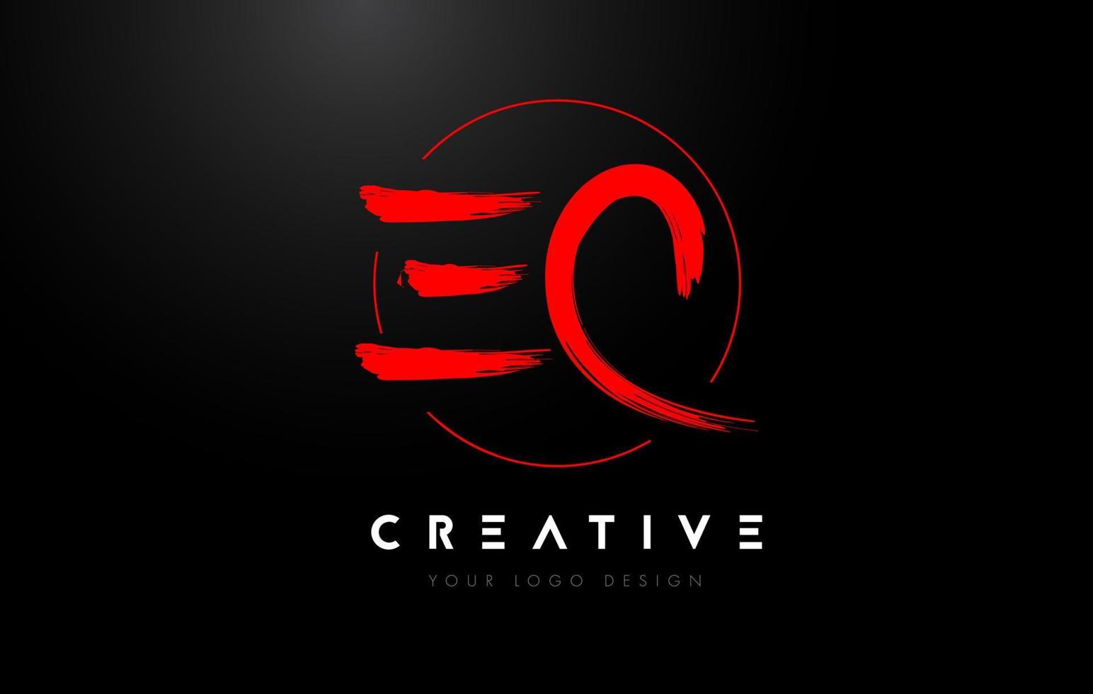 design de logotipo de carta de pincel vermelho ec. conceito artístico do logotipo das letras manuscritas. vetor