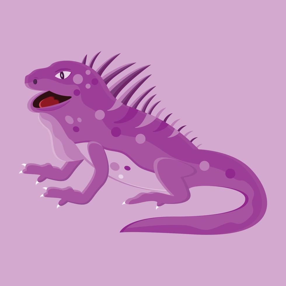 vetor animal lagarto roxo em fundo roxo