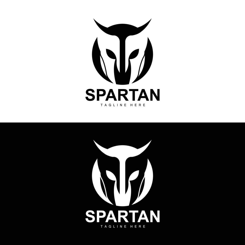 logotipo espartano, vetor de terno de capacete de guerra, ícone de armadura bárbara, viking, design de ajuste de ginástica, fitness