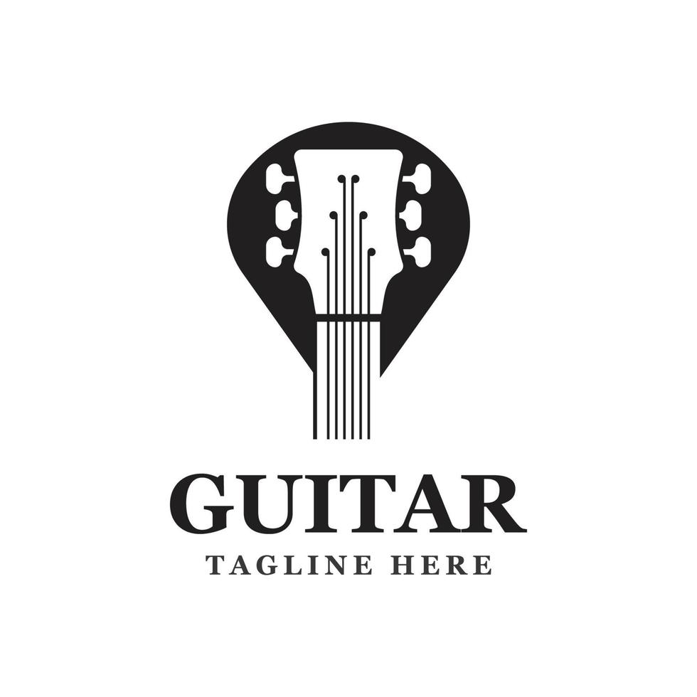 vetor de ícone e símbolo de design de logotipo de guitarra