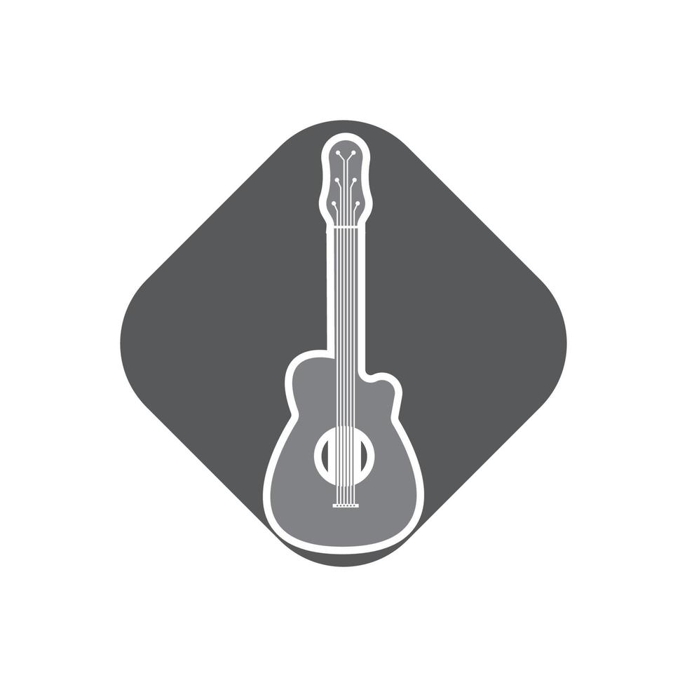 vetor de ícone e símbolo de design de logotipo de guitarra