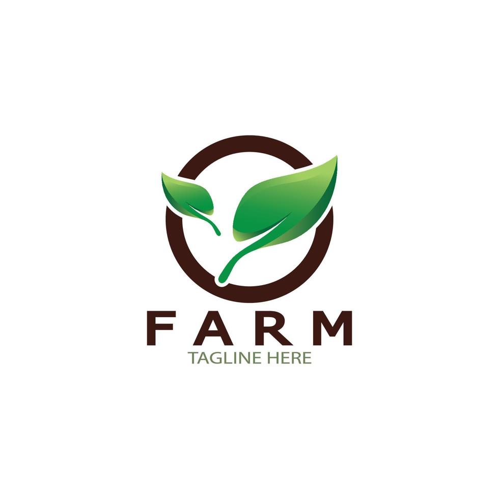 fazenda agricultura ilustração de design de logotipo orgânico de negócios agrícolas, campo de colheita, pasto, leite, conceito de design, símbolo criativo, ícone, modelo vetor