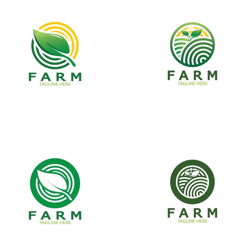 fazenda agricultura ilustração de design de logotipo orgânico de negócios agrícolas, campo de colheita, pasto, leite, conceito de design, símbolo criativo, ícone, modelo vetor