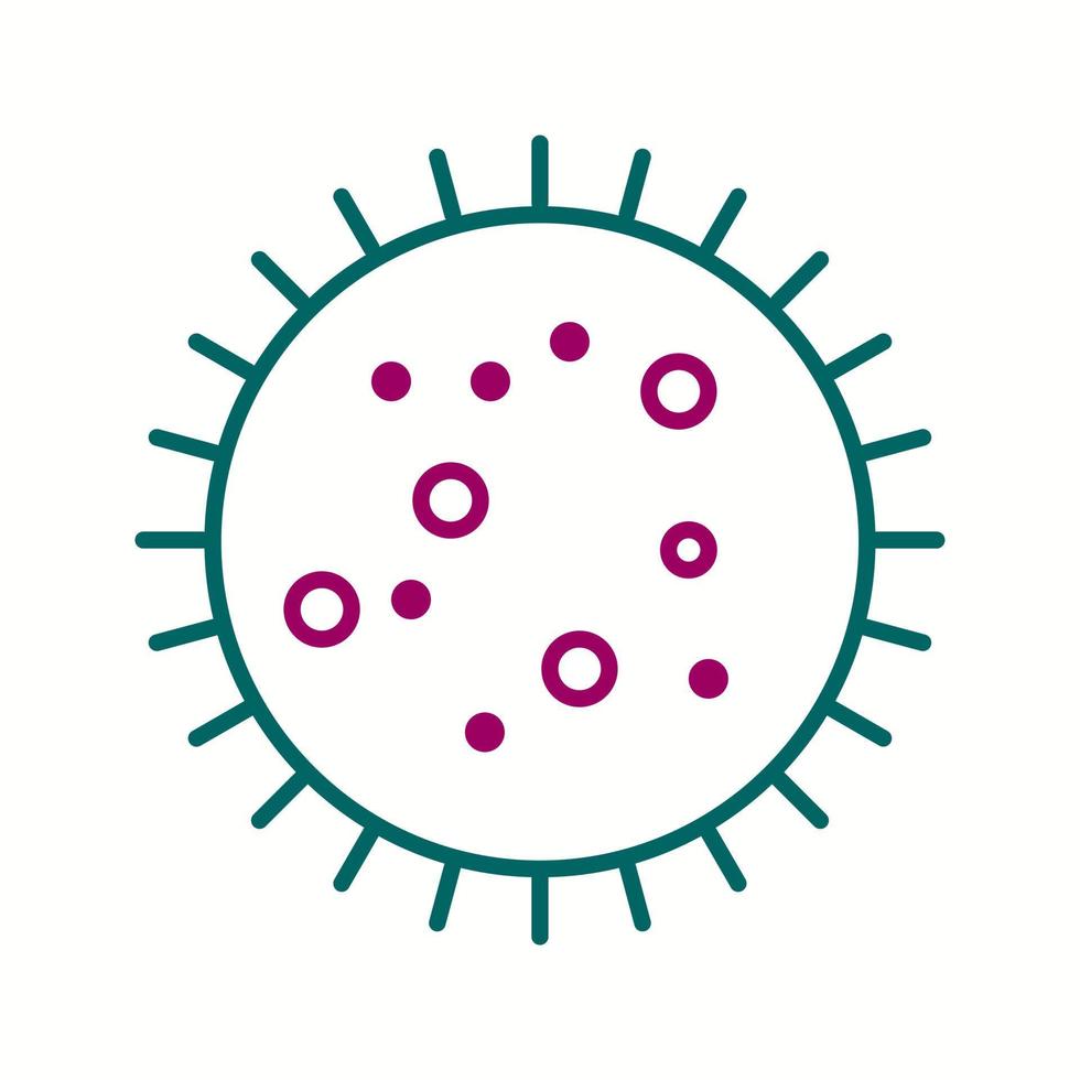 bactérias únicas no ícone de linha de vetor de slide