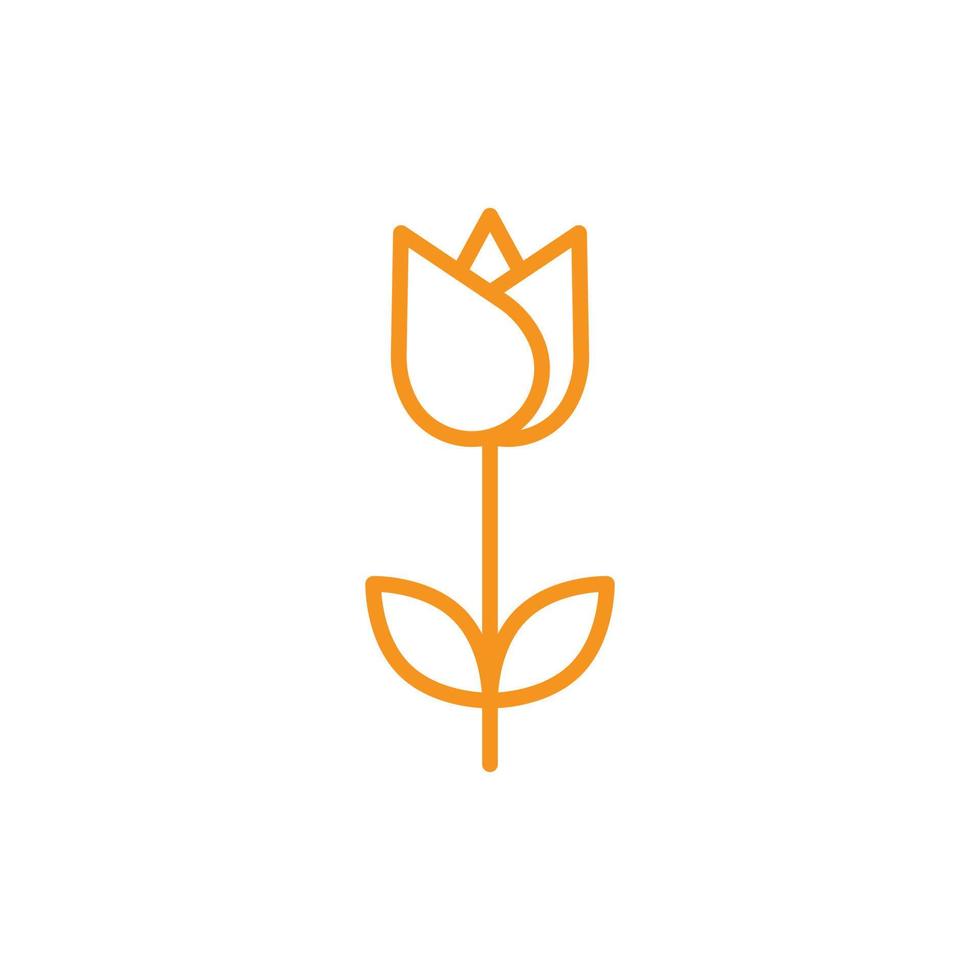 eps10 ícone de arte de linha abstrata de flor de tulipa de vetor laranja ou logotipo isolado no fundo branco. símbolo de contorno de flor tulipa em um estilo moderno simples e moderno para o design do seu site e aplicativo móvel