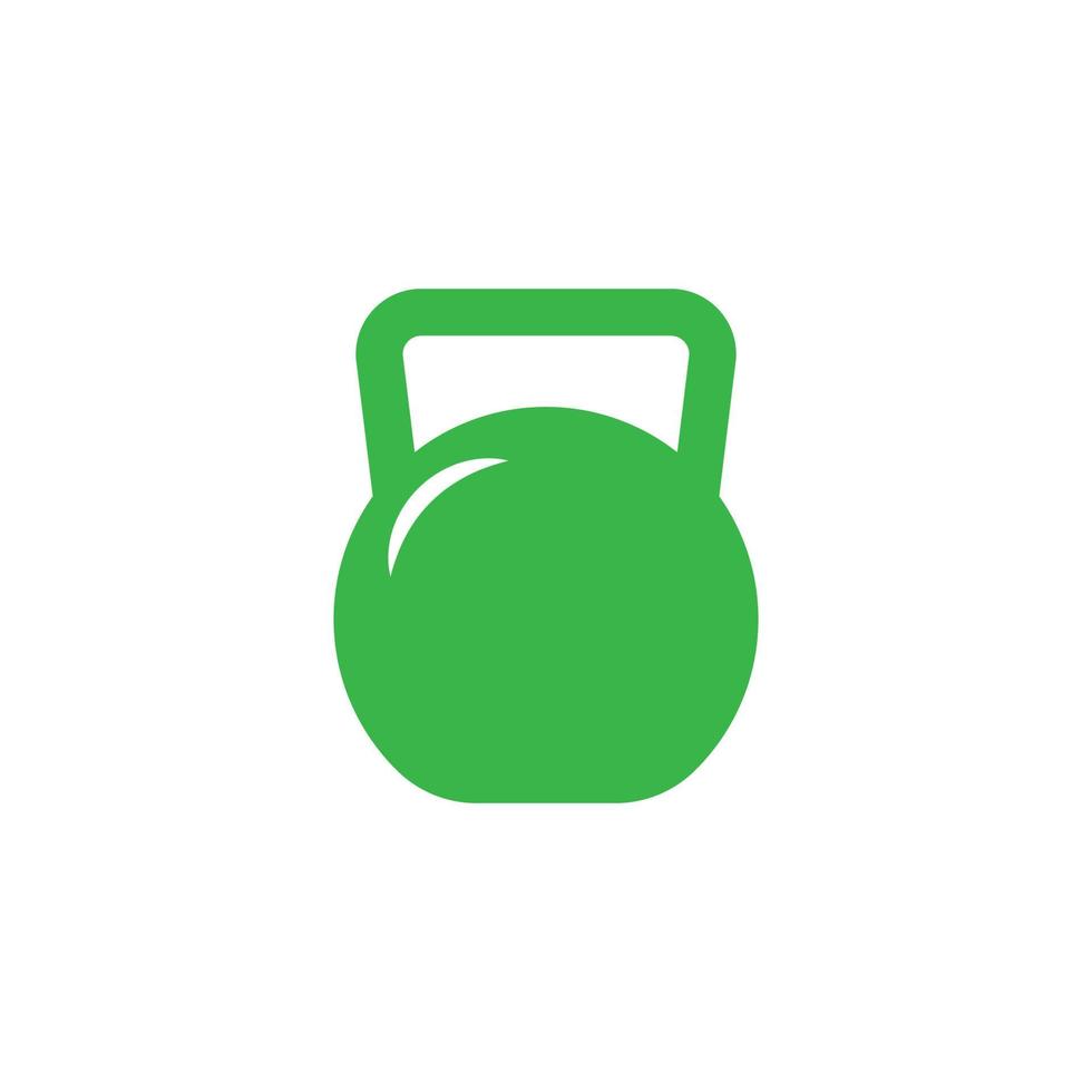 ícone da arte do kettlebell do vetor verde eps10 ou logotipo isolado no fundo branco. símbolo de levantamento de peso ou treinamento físico em um estilo simples e moderno para o design do seu site e aplicativo móvel