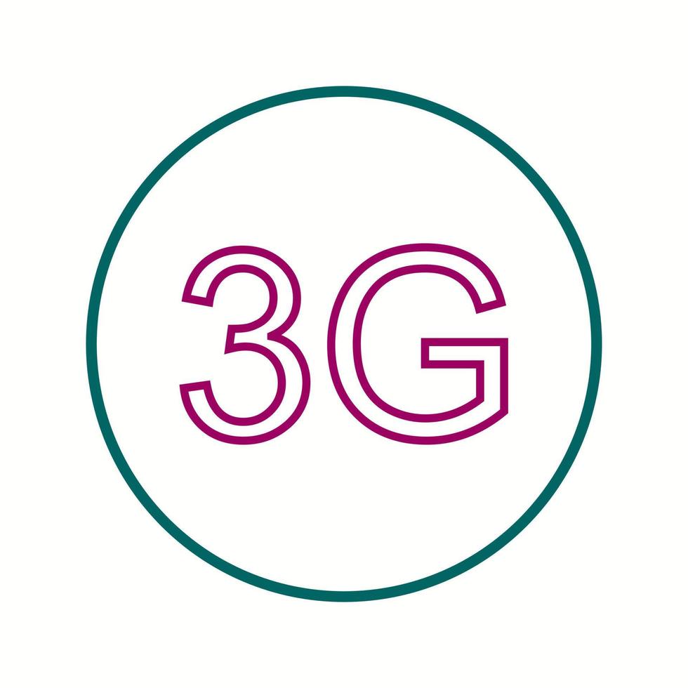 belo ícone de vetor de linha 3g