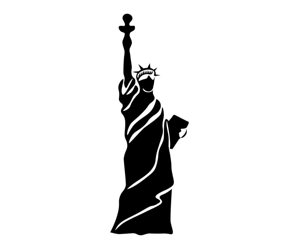 logotipo abstrato preto da estátua da liberdade vetor