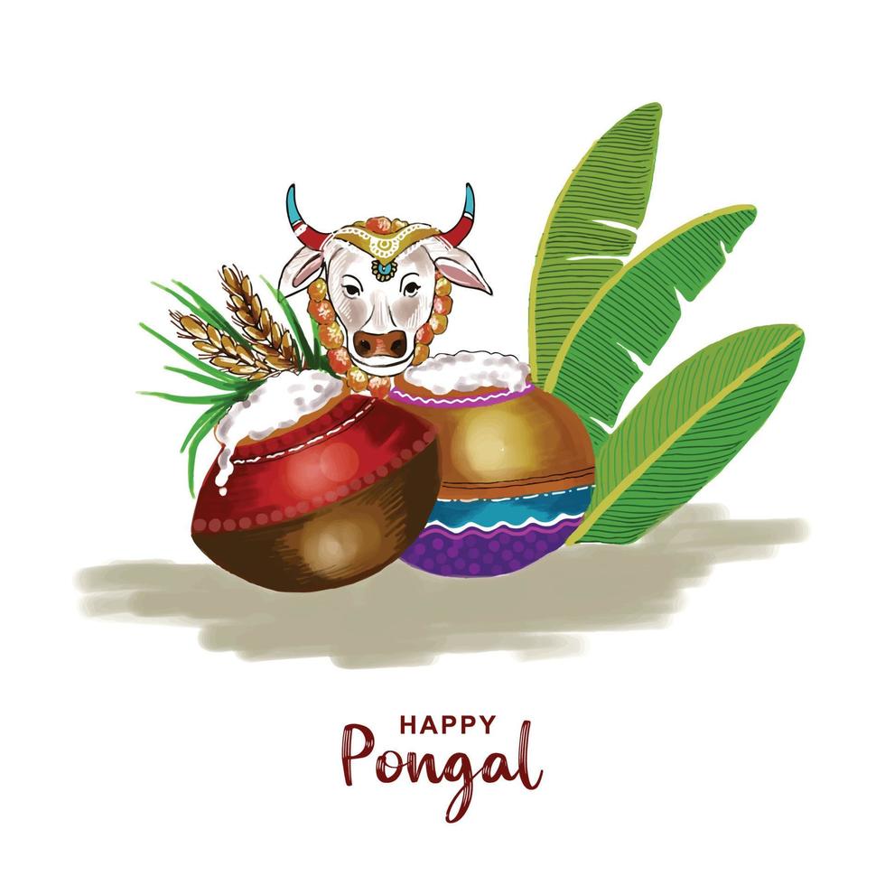 feliz feriado de pongal festival da colheita de tamil nadu fundo do sul da índia vetor