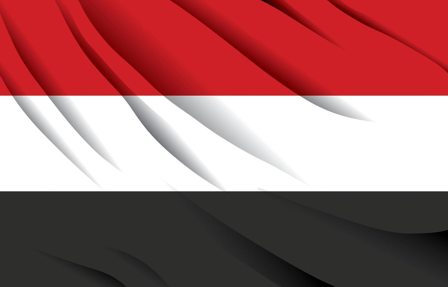 bandeira nacional do Iêmen acenando ilustração vetorial realista vetor
