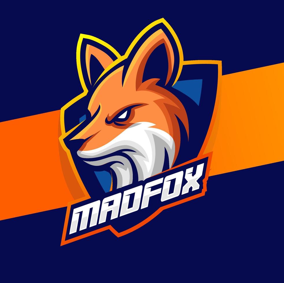 mascote fox para designs de logotipo e-sport para equipe de jogos vetor