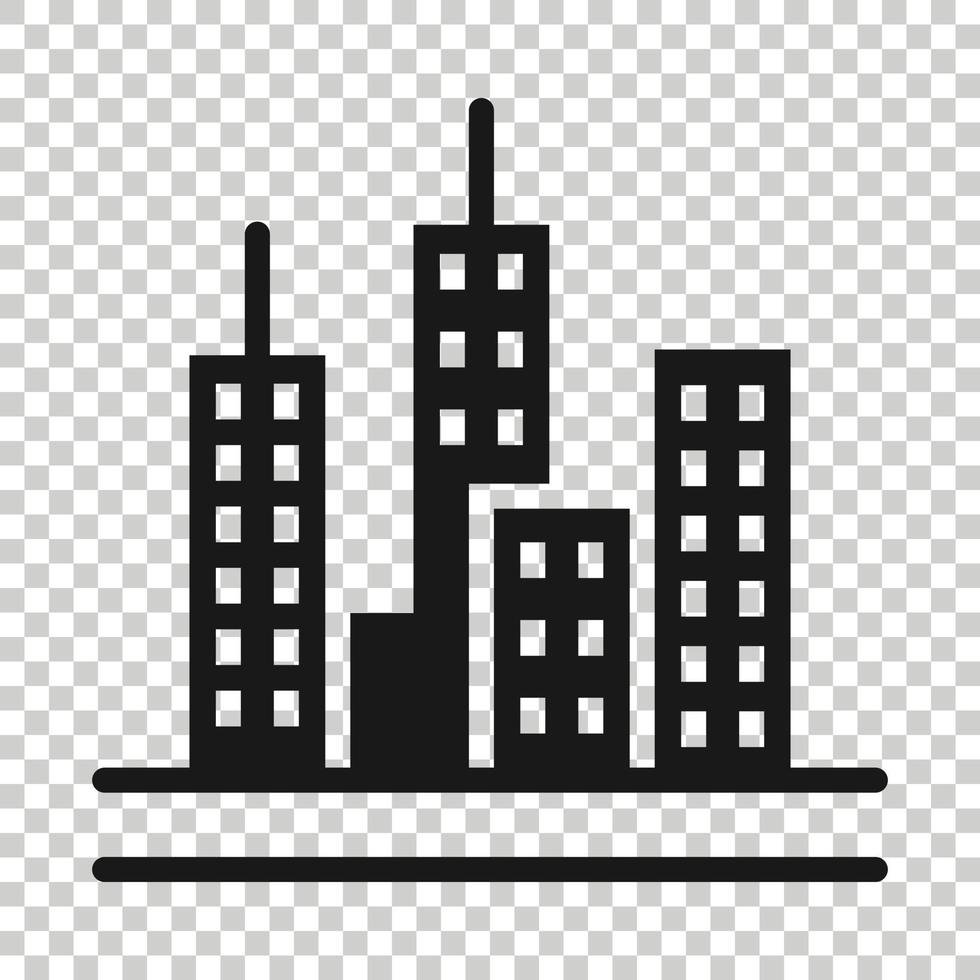ícone de construção em estilo simples. ilustração em vetor apartamento cidade arranha-céu no fundo branco isolado. conceito de negócio de torre de cidade.