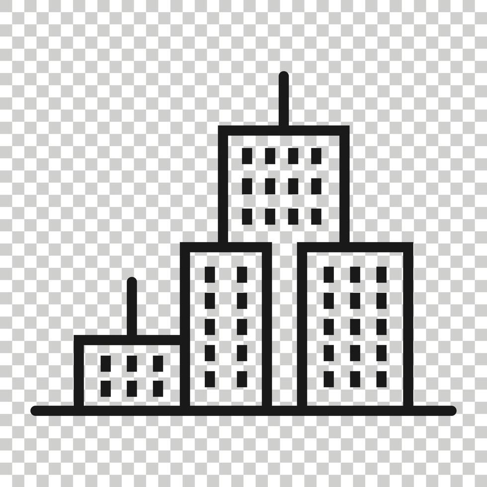 ícone de construção em estilo simples. ilustração em vetor apartamento cidade arranha-céu no fundo branco isolado. conceito de negócio de torre de cidade.