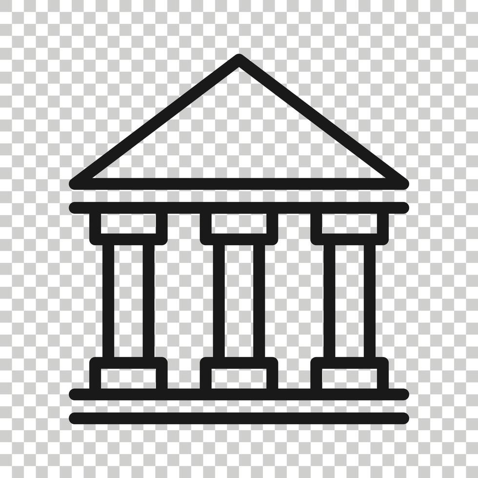 ícone de construção de banco em estilo simples. ilustração em vetor arquitetura do governo em fundo branco. conceito de negócio exterior do museu.