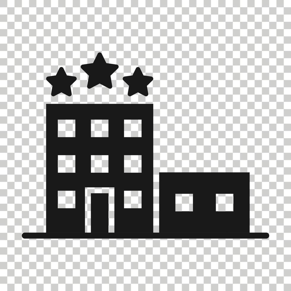 ícone de construção de hotel em estilo simples. ilustração em vetor apartamento cidade arranha-céu no fundo branco isolado. conceito de negócio de torre de cidade.