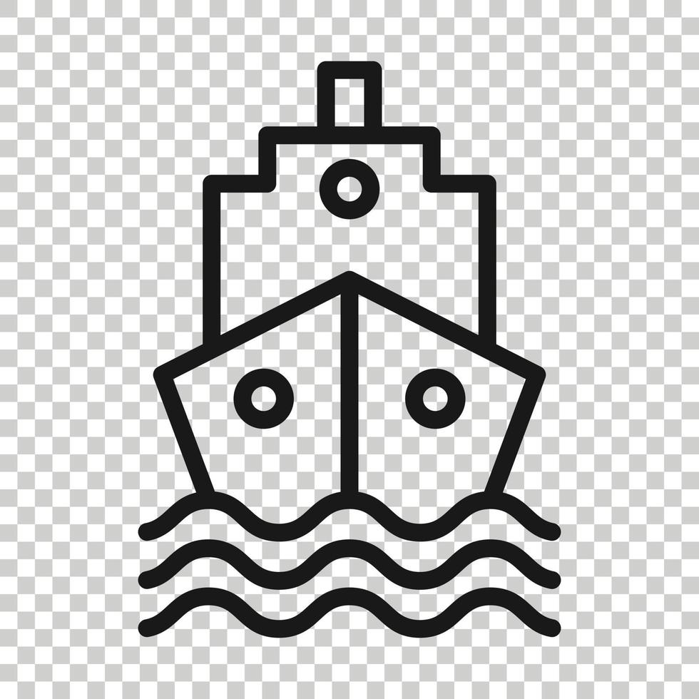 ícone de navio de turismo em estilo simples. ilustração em vetor barco de pesca em fundo branco isolado. conceito de negócio de destino de petroleiro.