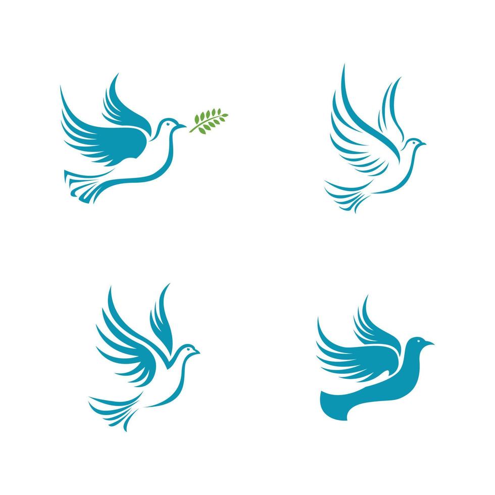 ilustração em vetor modelo ícone pomba asa de pássaro