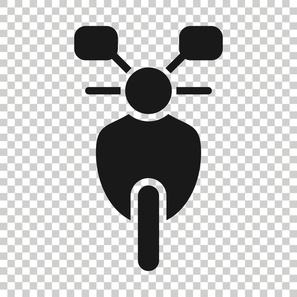 ícone de moto em estilo simples. ilustração em vetor scooter em fundo branco isolado. conceito de negócio de veículo ciclomotor.