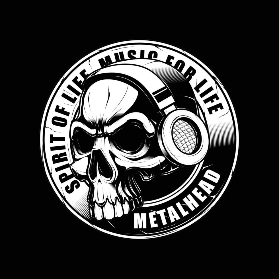 vetor de música de metal para design de emblema, logotipo, camiseta e vestuário.