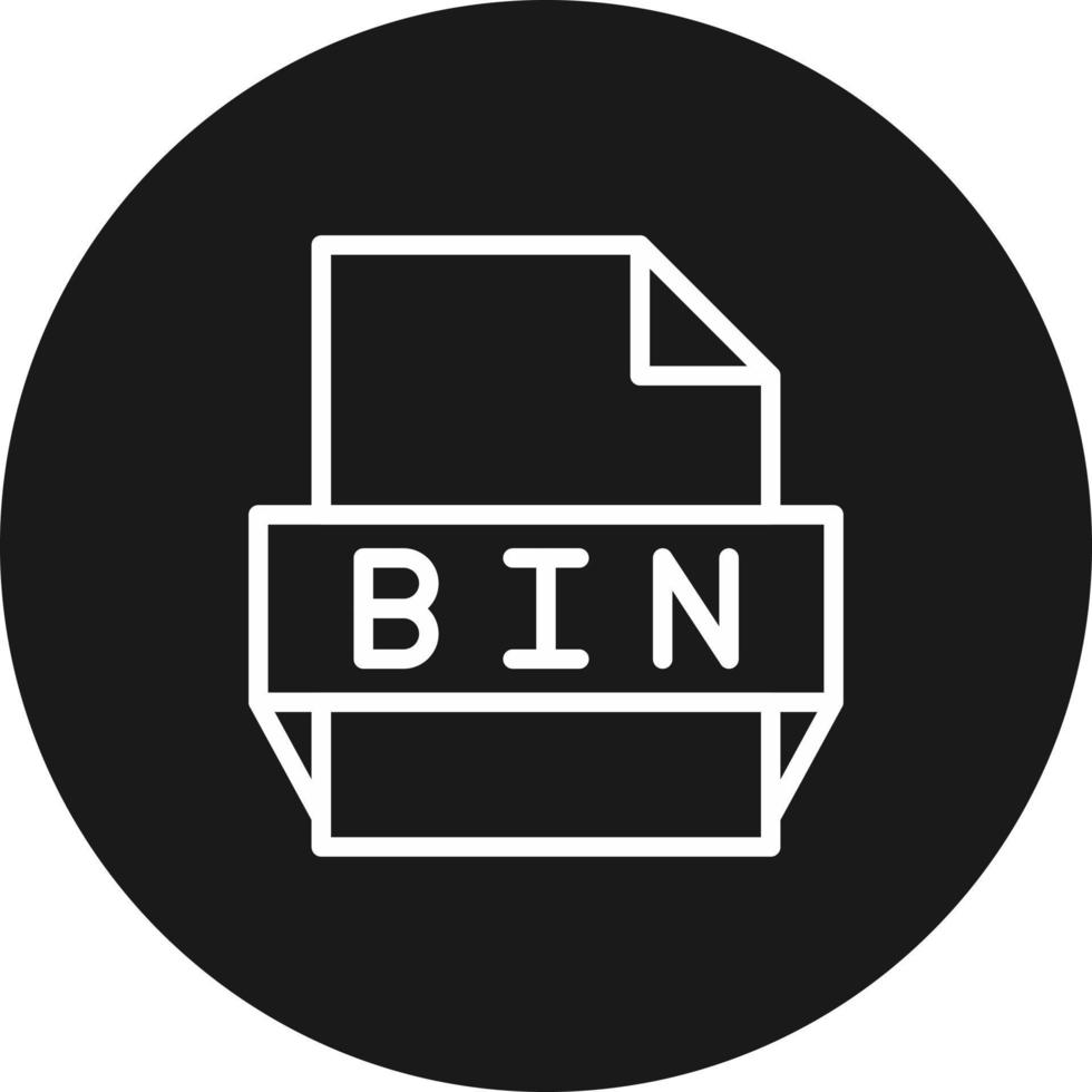 ícone de formato de arquivo bin vetor