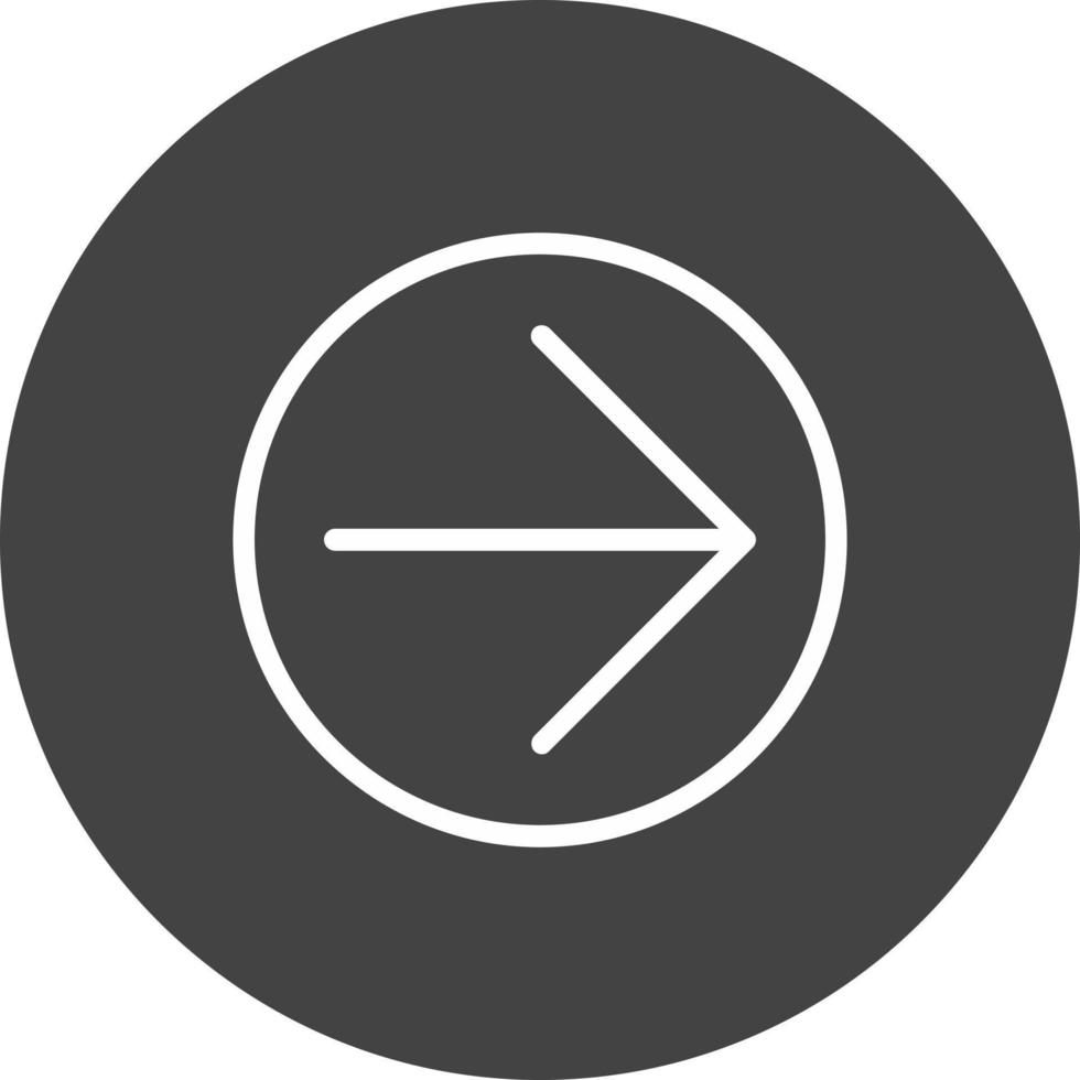design de ícone de vetor direito de círculo de seta