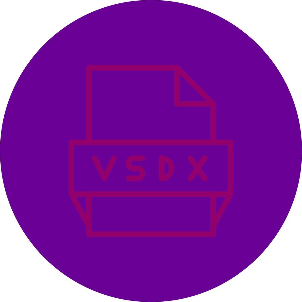 ícone do formato de arquivo vsdx vetor