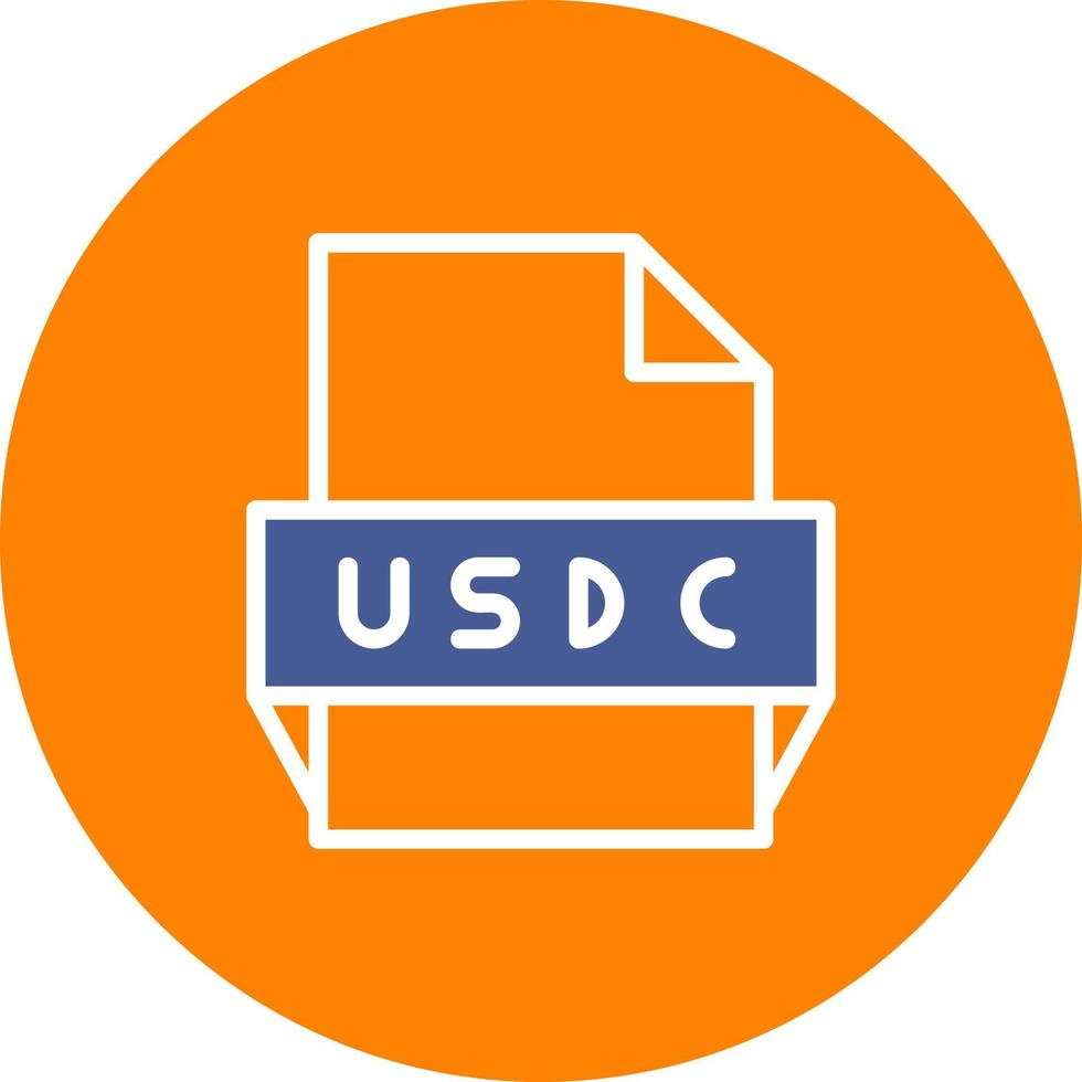 ícone de formato de arquivo usdc vetor