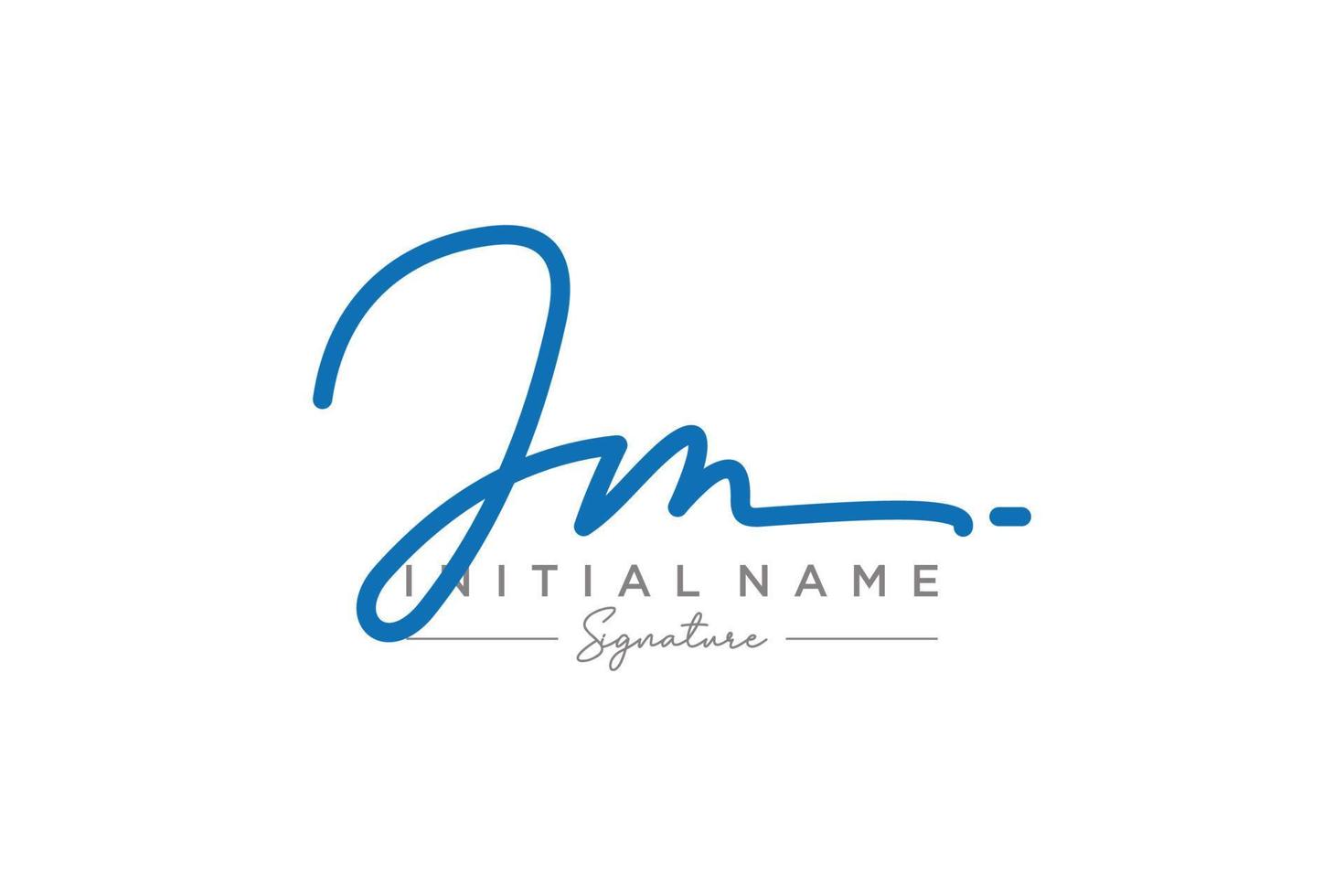 vetor inicial de modelo de logotipo de assinatura jm. ilustração vetorial de letras de caligrafia desenhada à mão.