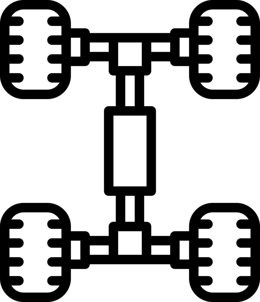 ícone de linha para chassis vetor