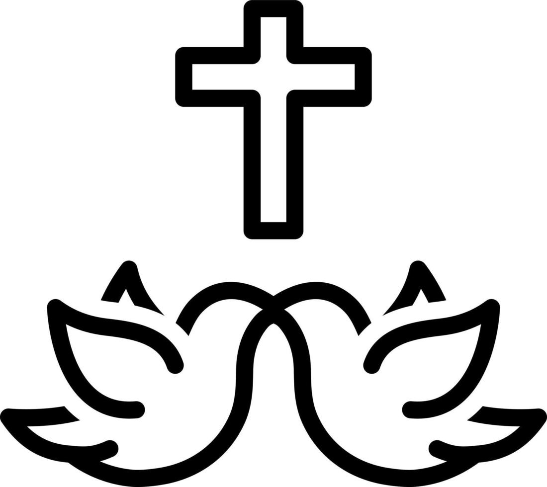 ícone de linha para o cristianismo vetor