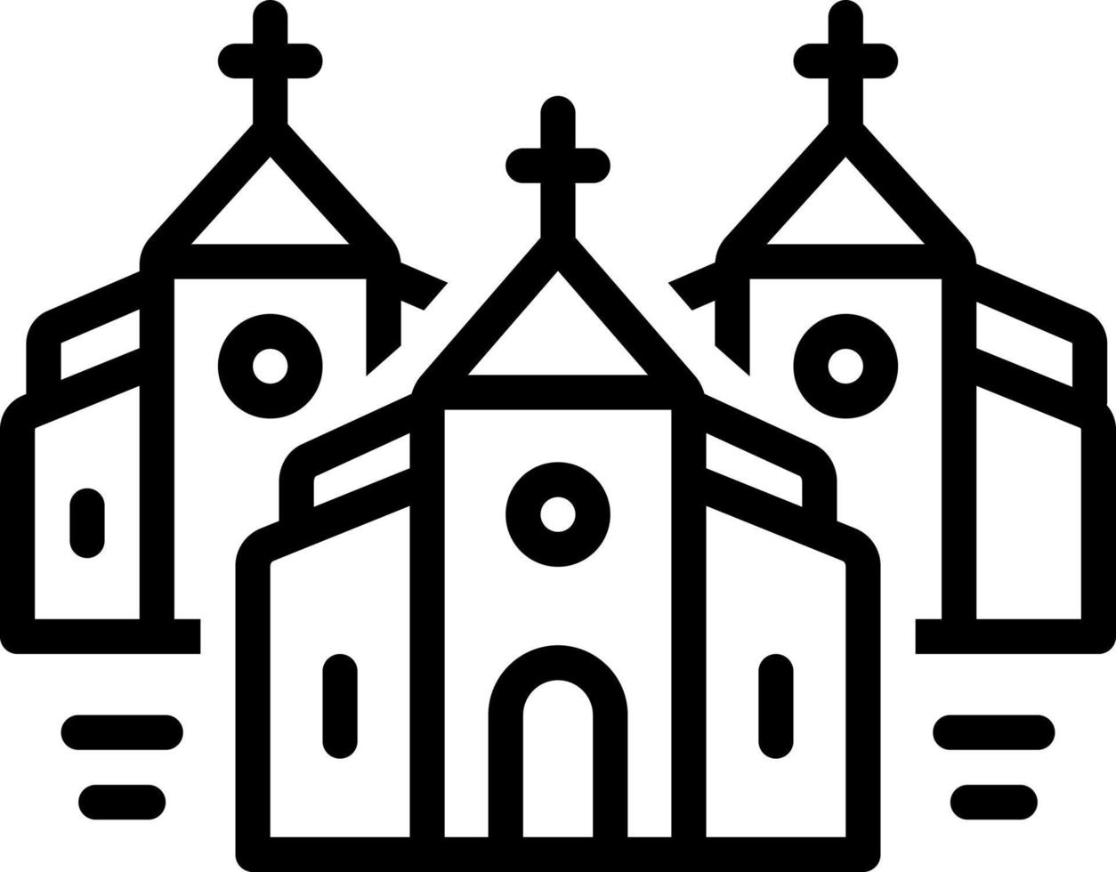 ícone de linha para igrejas vetor