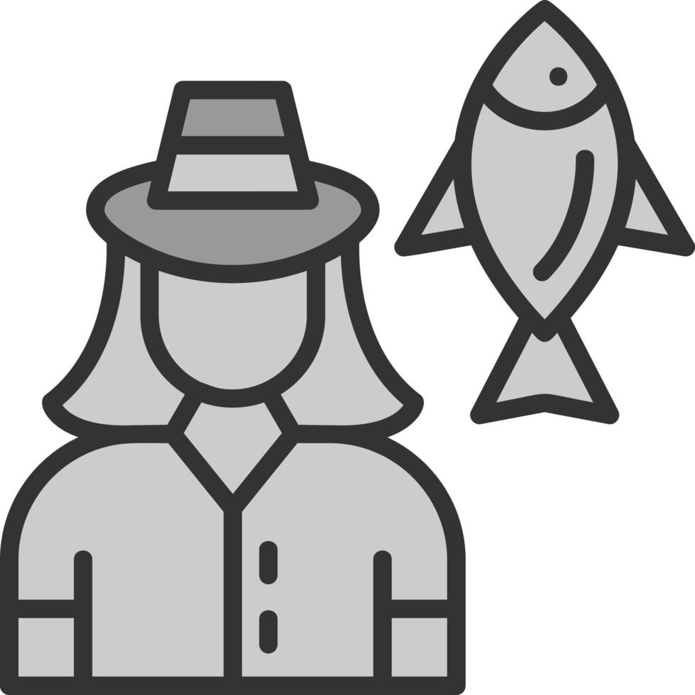 design de ícone de vetor de pescadora