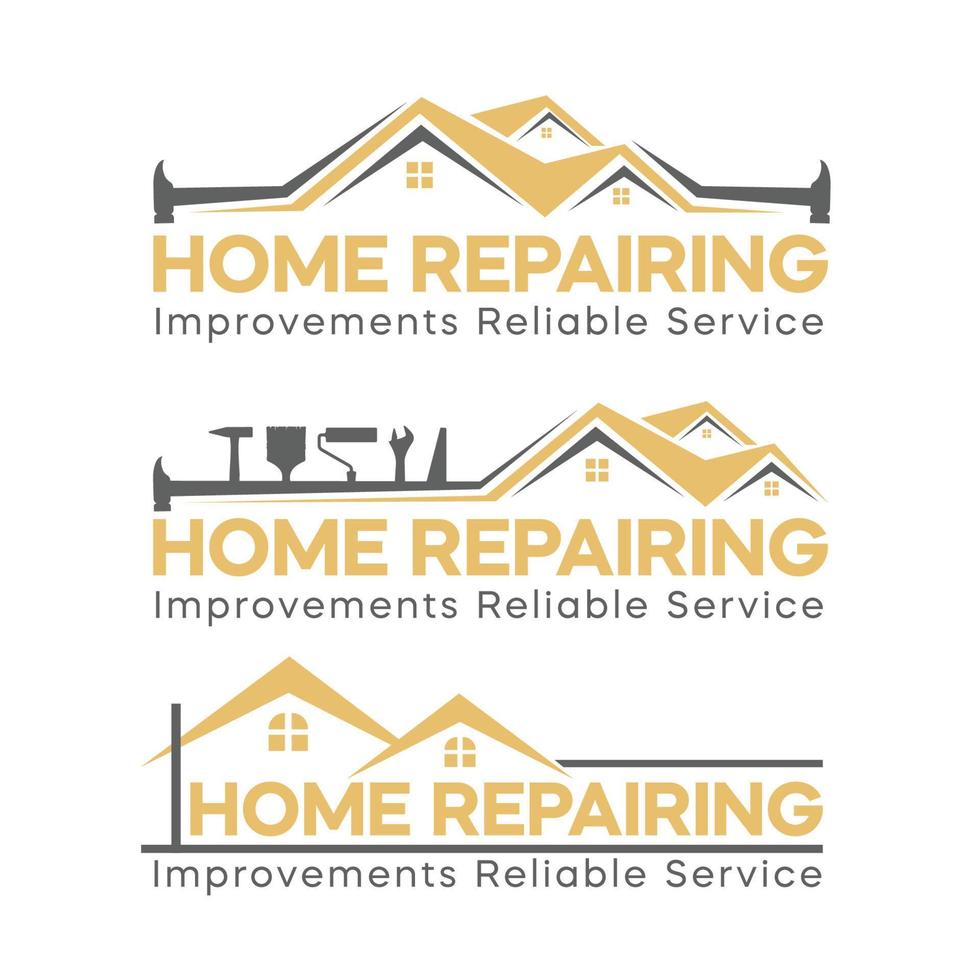 design de logotipo de reparos e melhorias em casa vetor